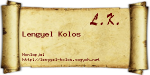 Lengyel Kolos névjegykártya
